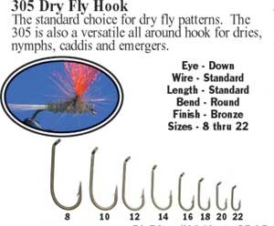 Dai-Riki # 305 Dry Fly Hooks